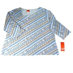 Hearts of Palm Woman 3X 3X Printed Essentials 2019 Top 34 Sleeve Geometric